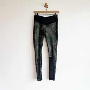 Calia Green Floral Mesh Leggings Women's Small Yoga Athletic Workout Dance